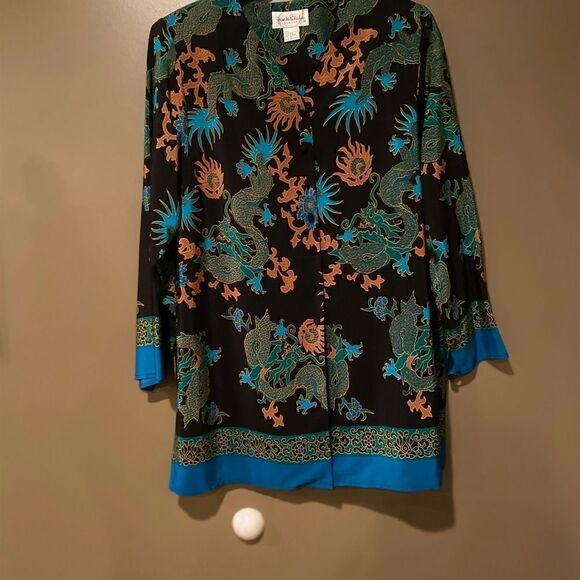 Diane Von Furstenberg 100% Silk Blouse Shirt Size Medium - Picture 12 of 12
